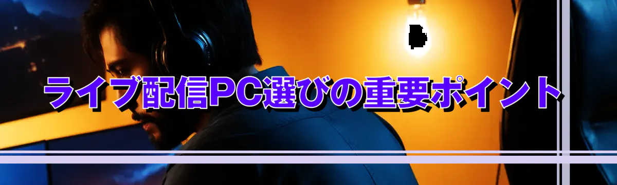 ライブ配信PC選びの重要ポイント