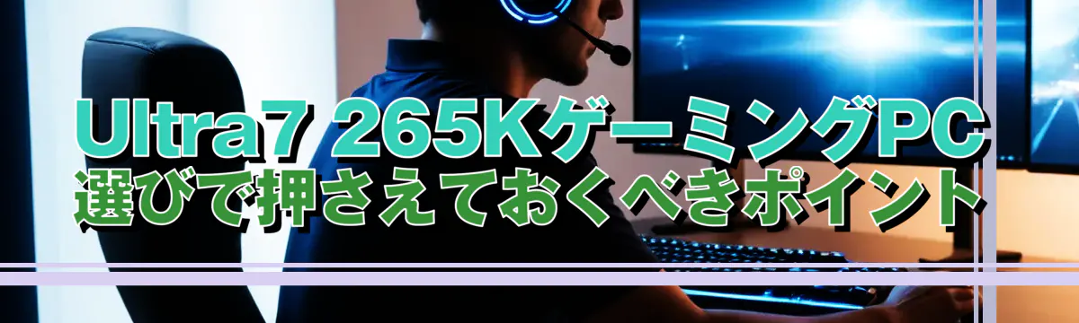 Ultra7 265KゲーミングPC選びで押さえておくべきポイント