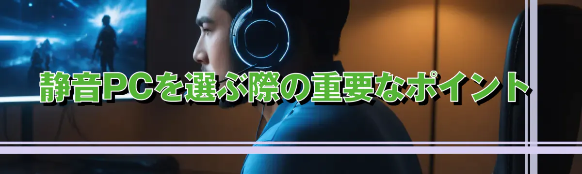 静音PCを選ぶ際の重要なポイント