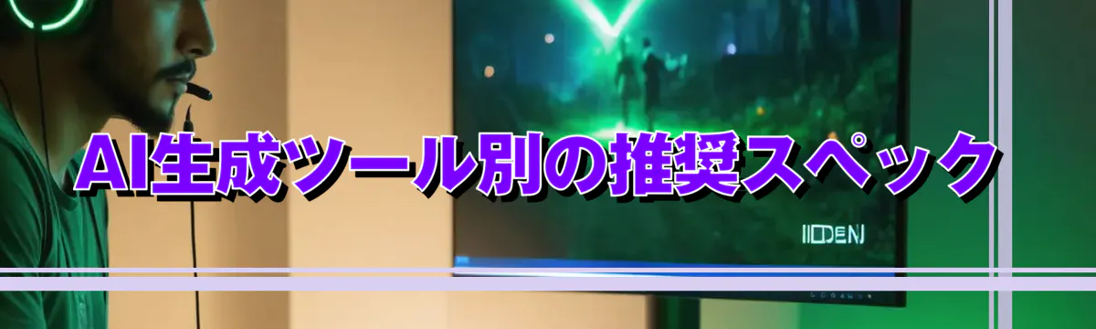 AI生成ツール別の推奨スペック