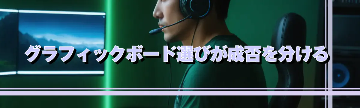 グラフィックボード選びが成否を分ける