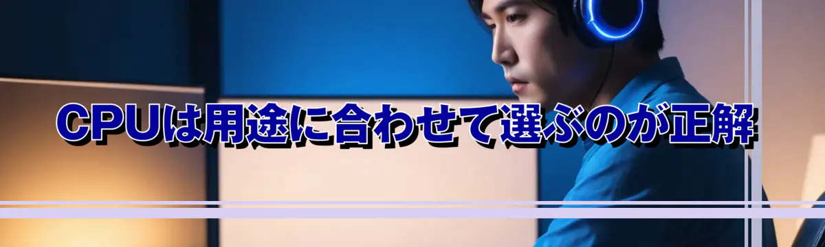 CPUは用途に合わせて選ぶのが正解