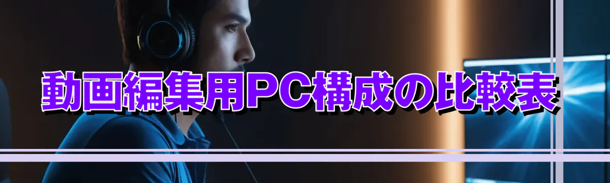 動画編集用PC構成の比較表