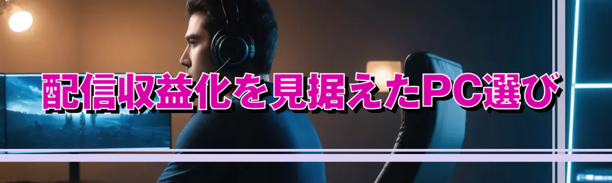 配信収益化を見据えたPC選び