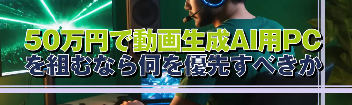 50万円で動画生成AI用PCを組むなら何を優先すべきか