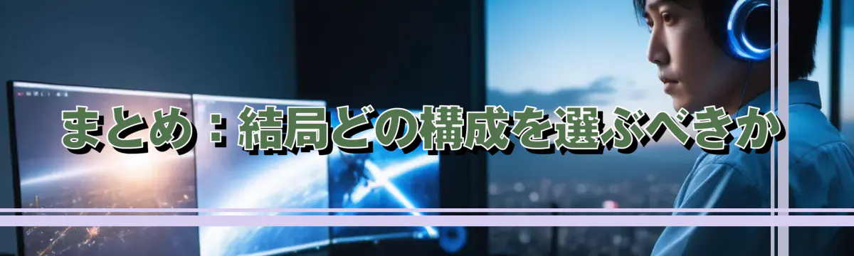 まとめ:結局どの構成を選ぶべきか