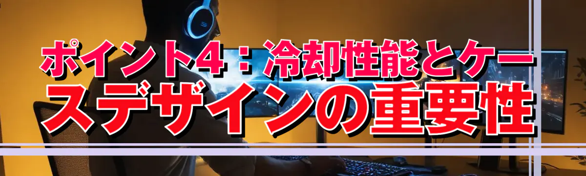 ポイント4:冷却性能とケースデザインの重要性