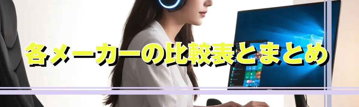 各メーカーの比較表とまとめ