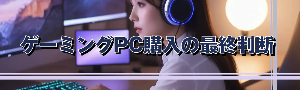 ゲーミングPC購入の最終判断