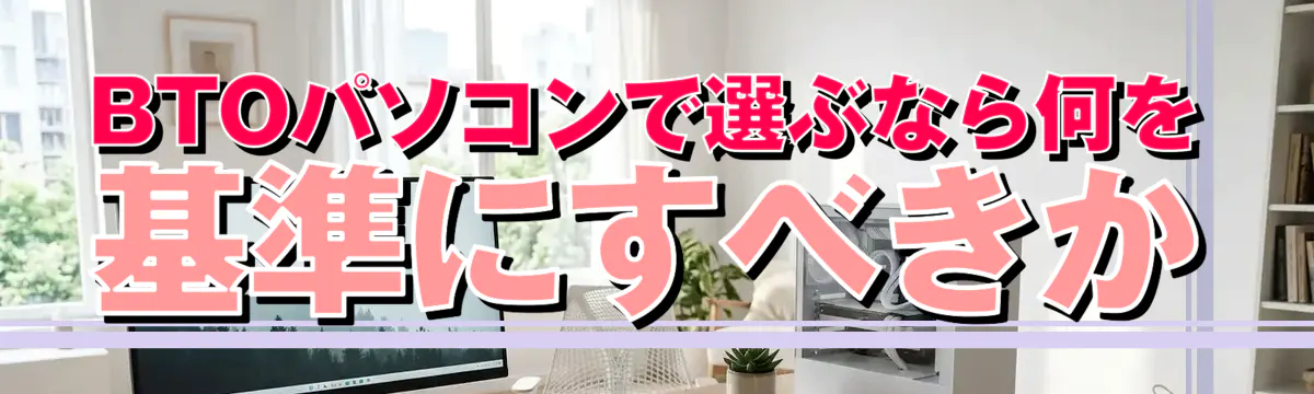 BTOパソコンで選ぶなら何を基準にすべきか