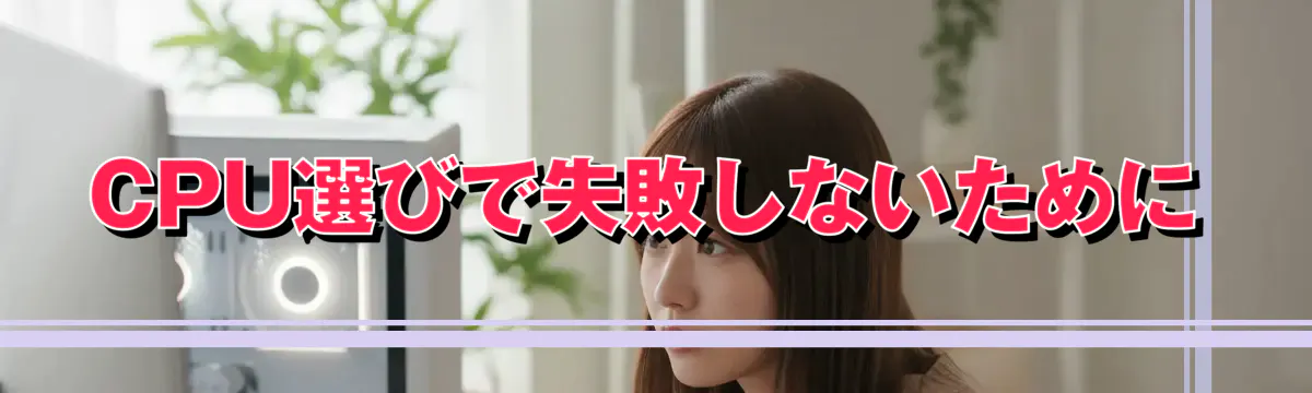 CPU選びで失敗しないために