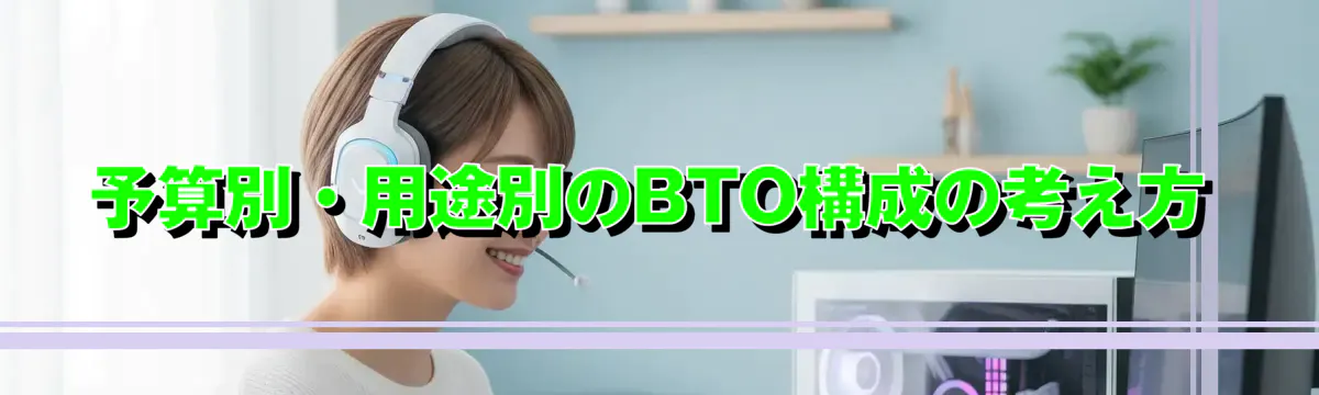 予算別・用途別のBTO構成の考え方
